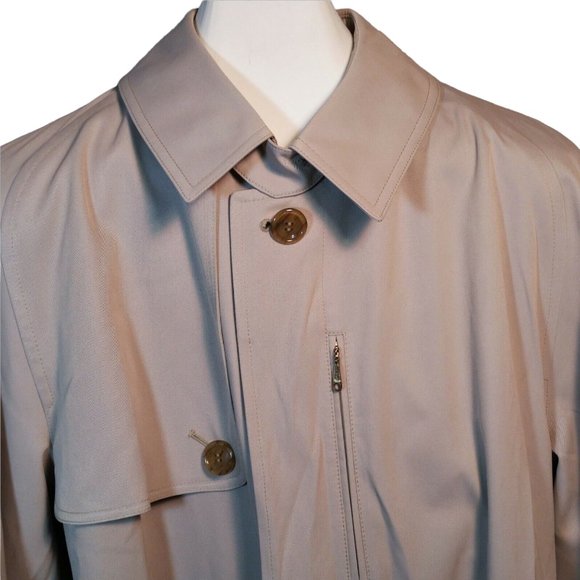 NWT VTG Harbor Master Avenger Trench Coat Single Breasted Cement Blue Khaki 40L - Picture 2 of 9